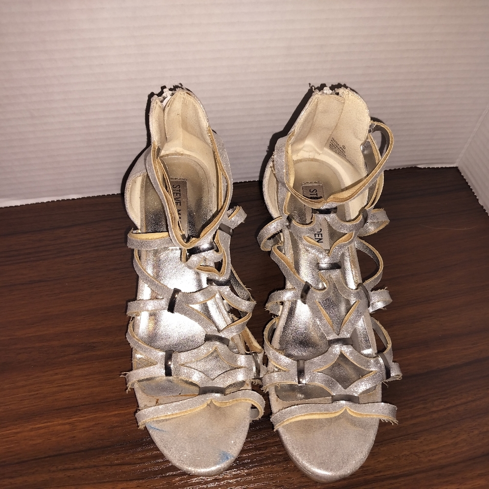 Silver Steve Madden Wedges
